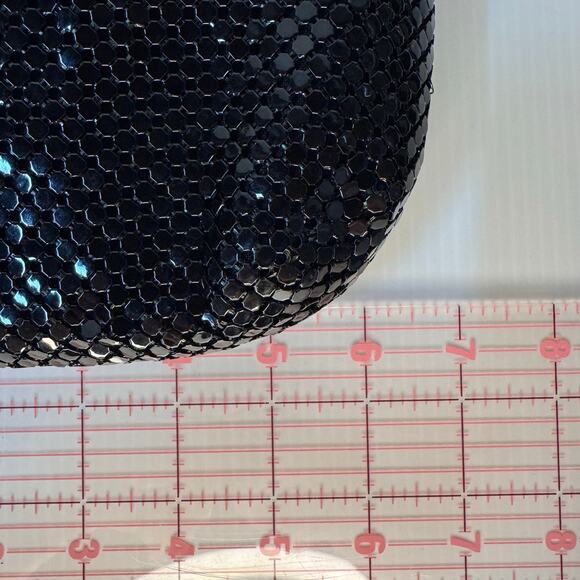 Vintage Handmade Mesh Metal Purse‎ Black Gold Whimsigoth Glam Coquette Girl - Picture 13 of 14